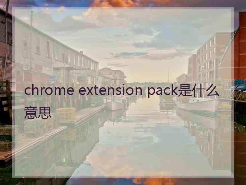 chrome extension pack是什么意思