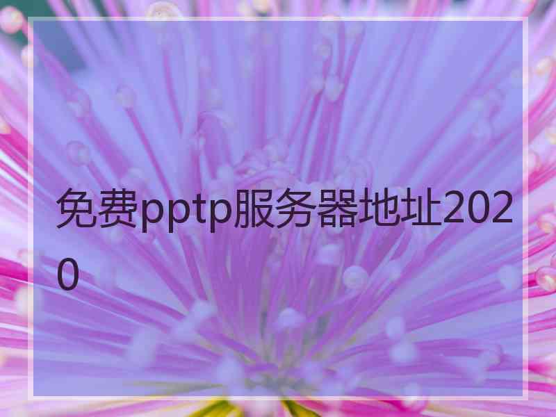 免费pptp服务器地址2020