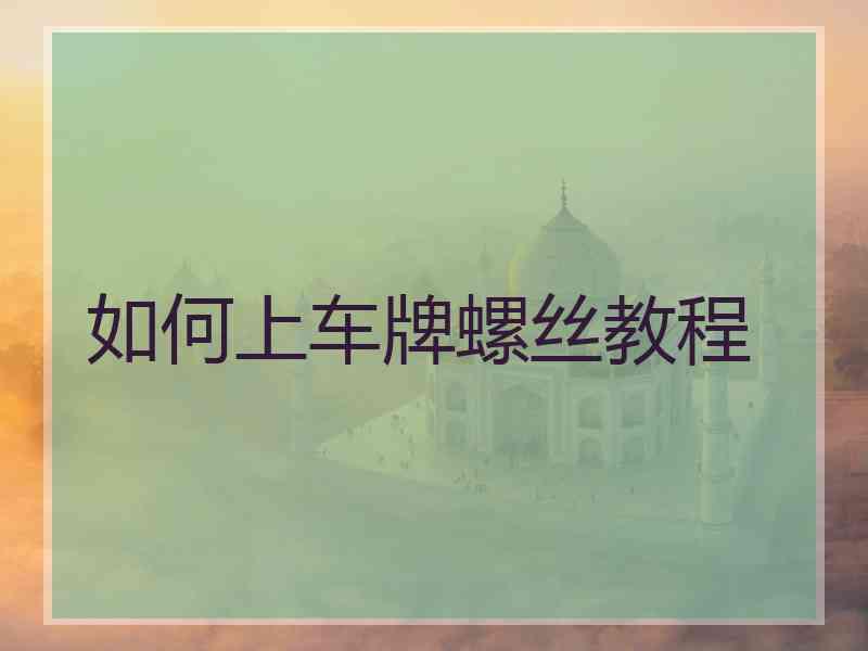 如何上车牌螺丝教程 如何上车牌螺丝教程