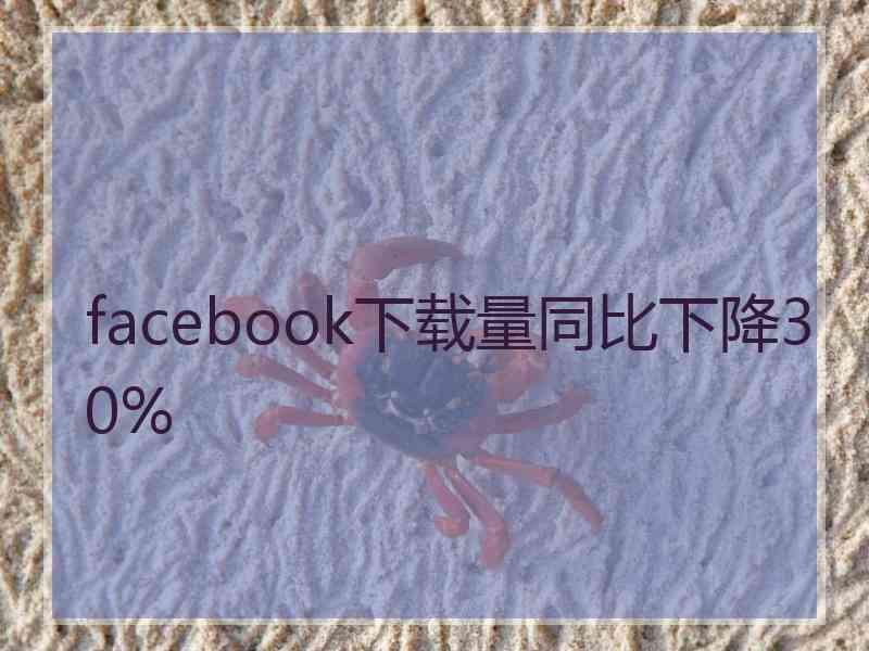 facebook下载量同比下降30%