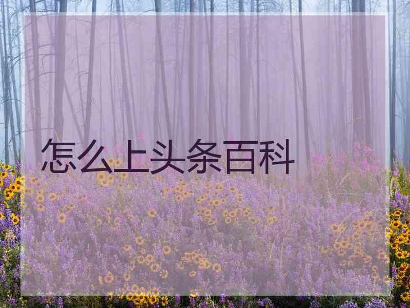 怎么上头条百科 怎么上头条百科
