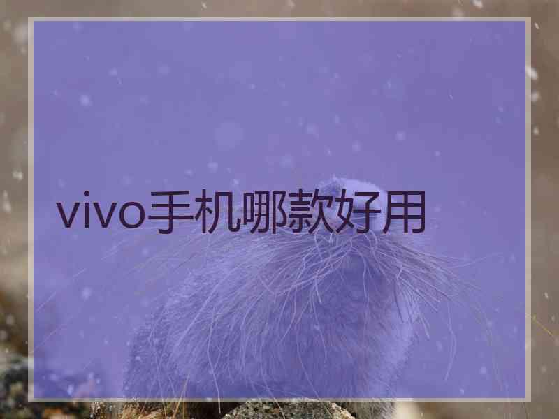 vivo手机哪款好用 vivo手机哪款好用