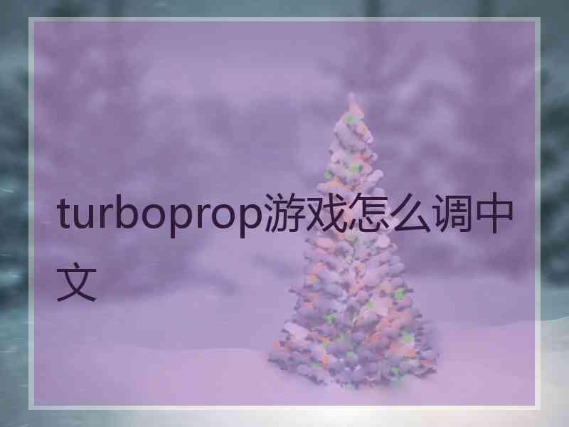 turboprop游戏怎么调中文