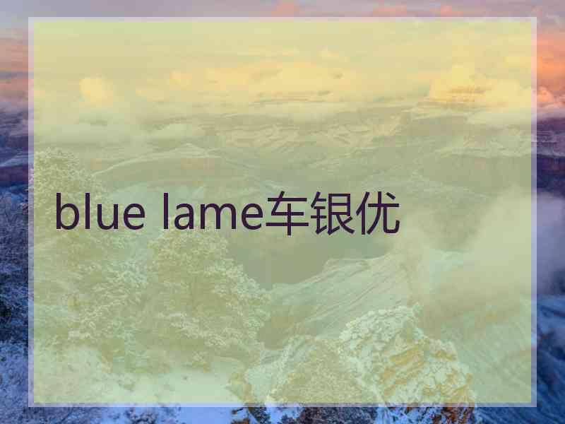 blue lame车银优
