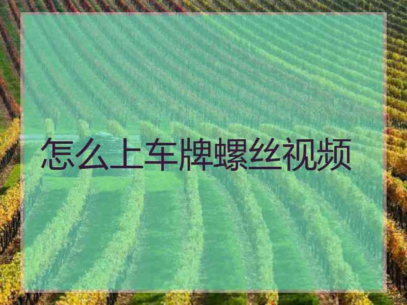 怎么上车牌螺丝视频 怎么上车牌螺丝视频