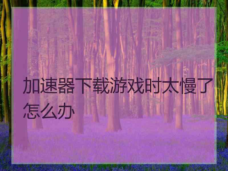 加速器下载游戏时太慢了怎么办 加速器下载游戏时太慢了怎么办