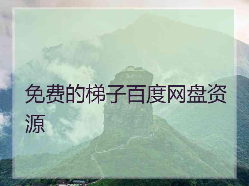 免费的梯子百度网盘资源