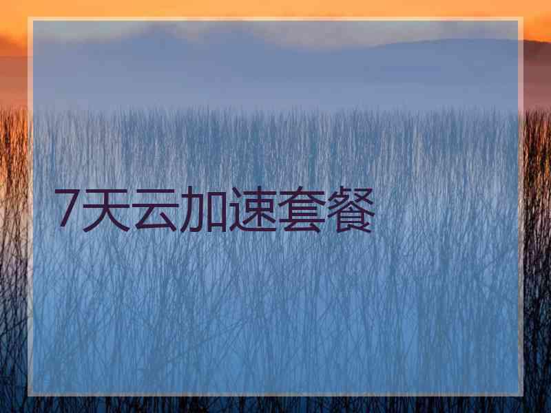 7天云加速套餐