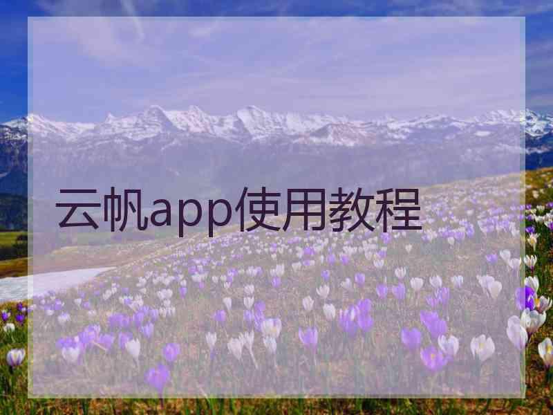 云帆app使用教程