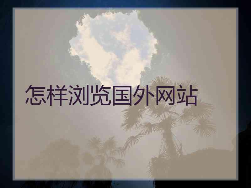 怎样浏览国外网站