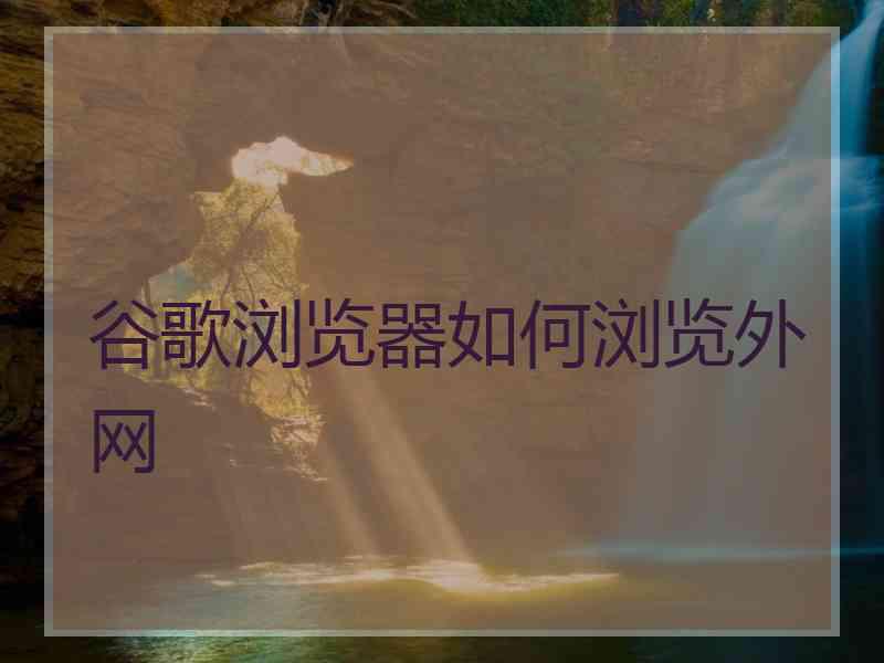 谷歌浏览器如何浏览外网