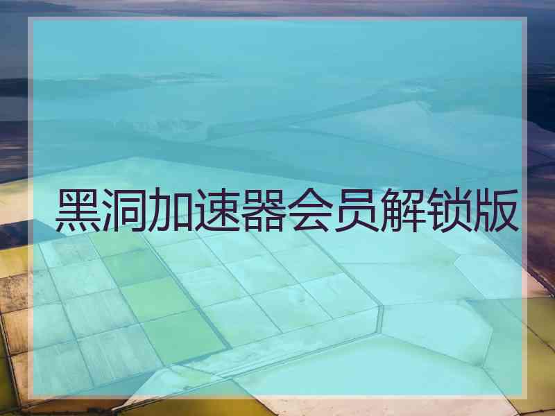 黑洞加速器会员解锁版