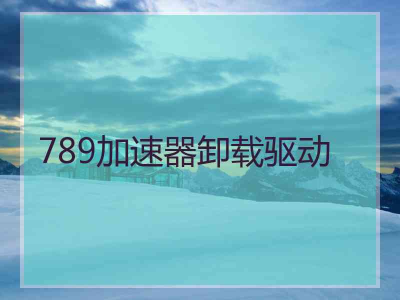 789加速器卸载驱动