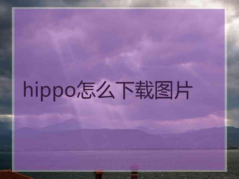 hippo怎么下载图片