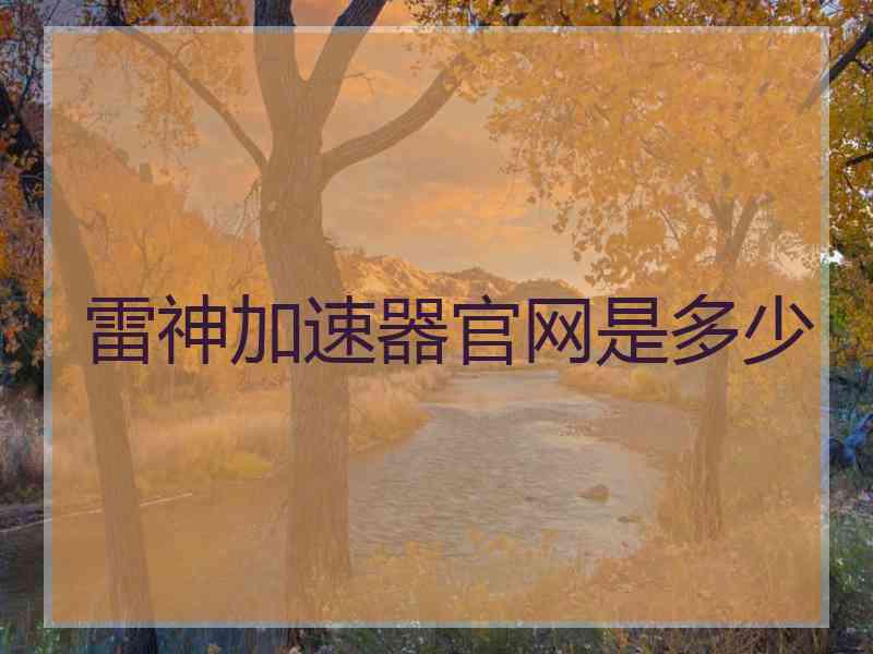 雷神加速器官网是多少