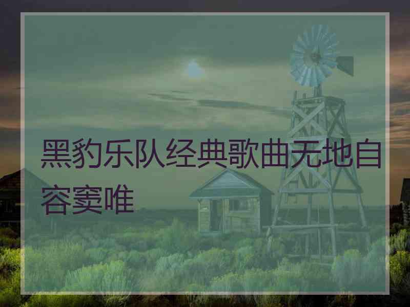 黑豹乐队经典歌曲无地自容窦唯