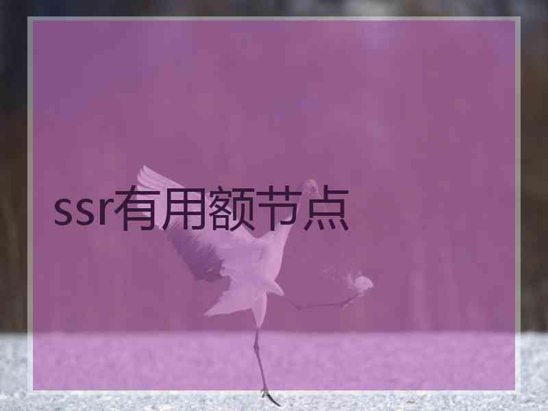 ssr有用额节点