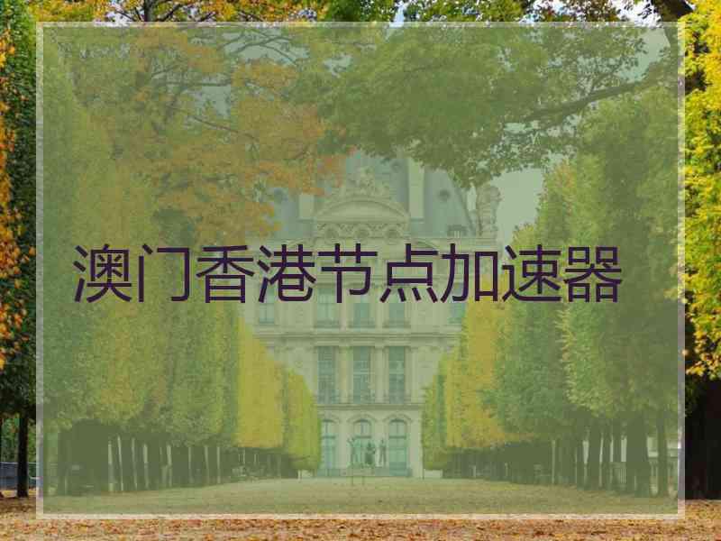 澳门香港节点加速器