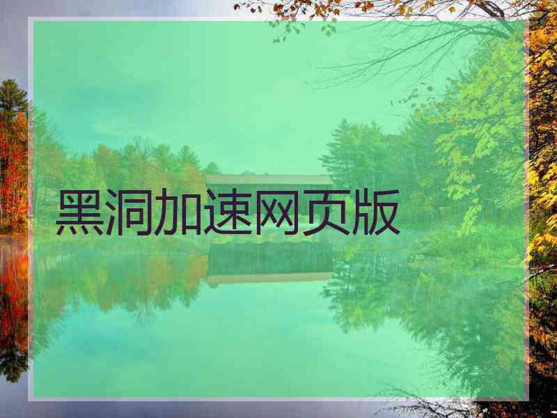 黑洞加速网页版