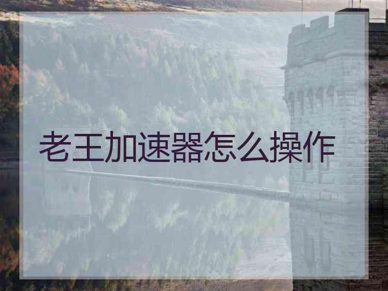 老王加速器怎么操作