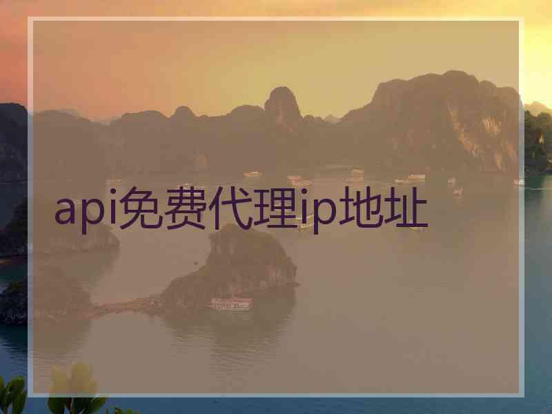 api免费代理ip地址