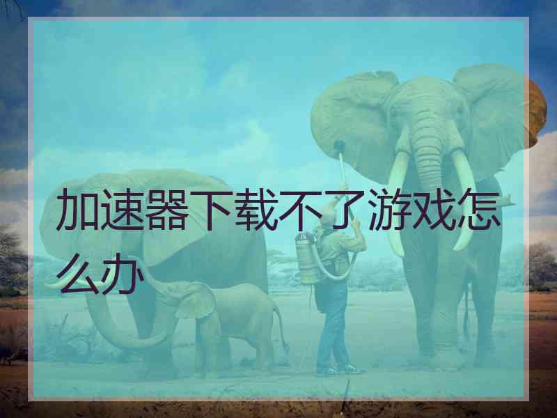 加速器下载不了游戏怎么办