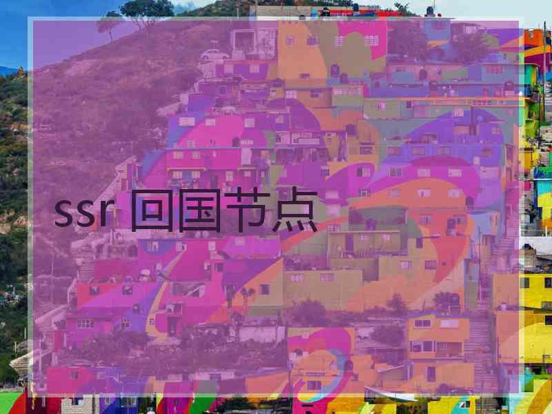 ssr 回国节点