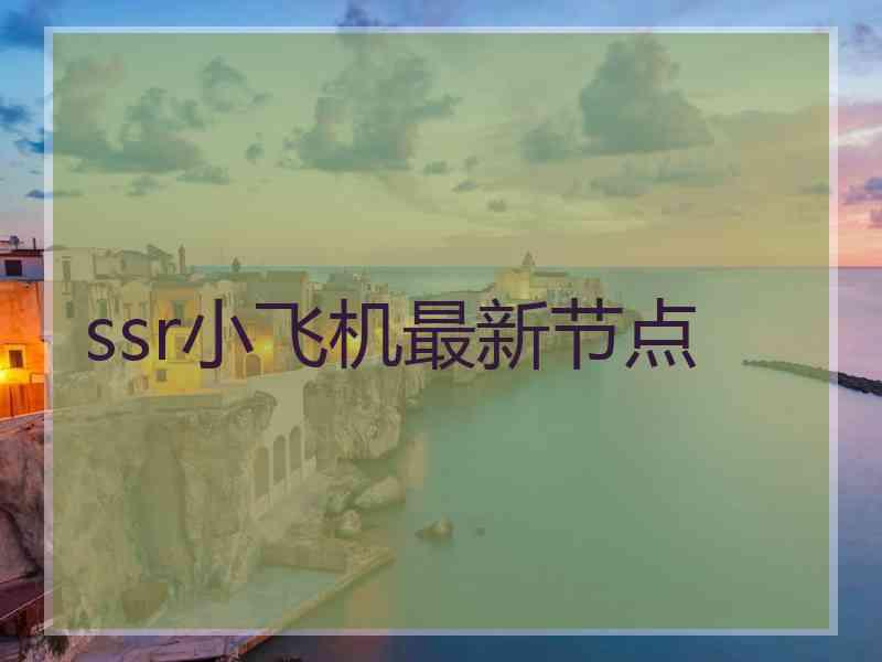 ssr小飞机最新节点