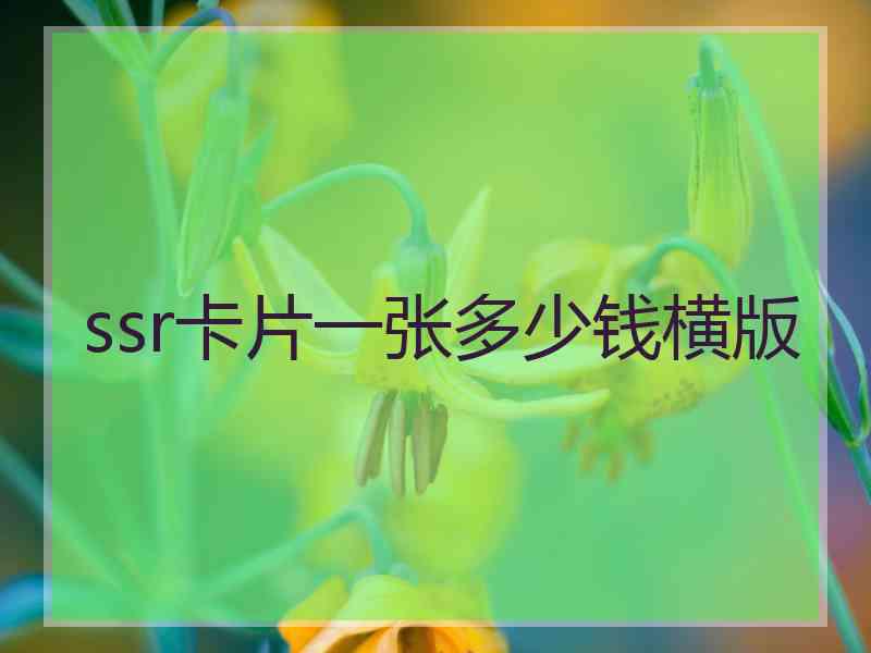 ssr卡片一张多少钱横版