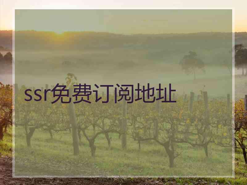 ssr免费订阅地址