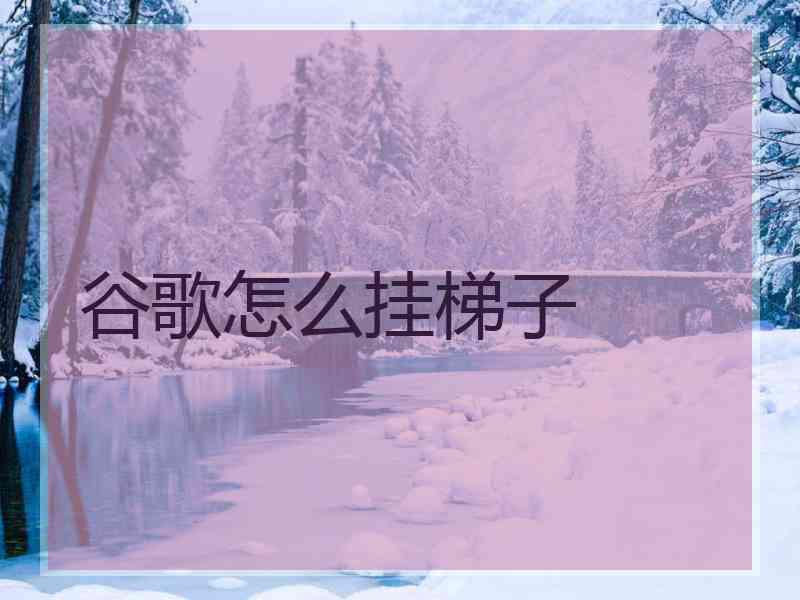 谷歌怎么挂梯子