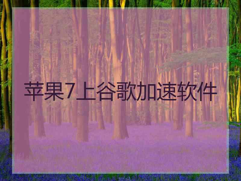 苹果7上谷歌加速软件