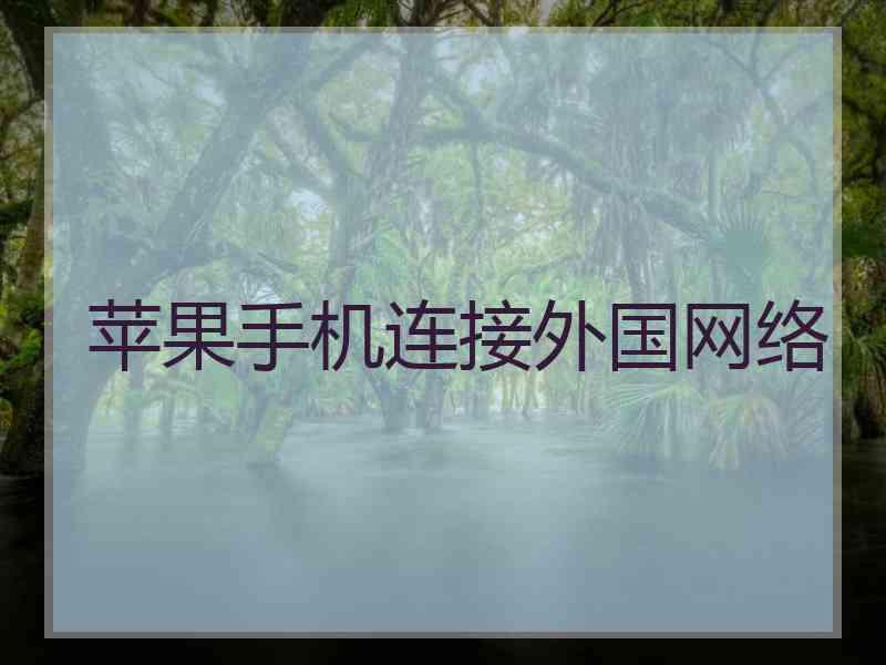苹果手机连接外国网络