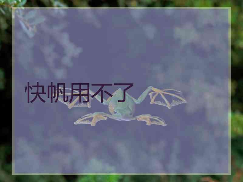 快帆用不了