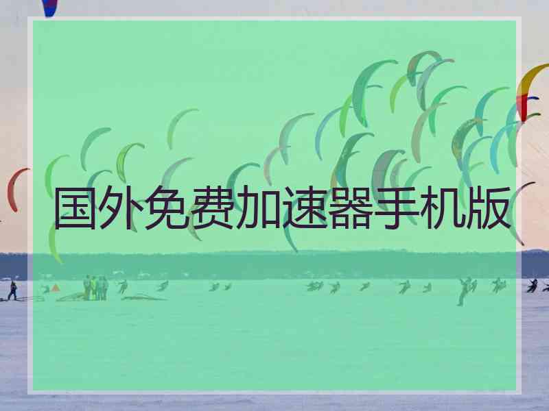 国外免费加速器手机版