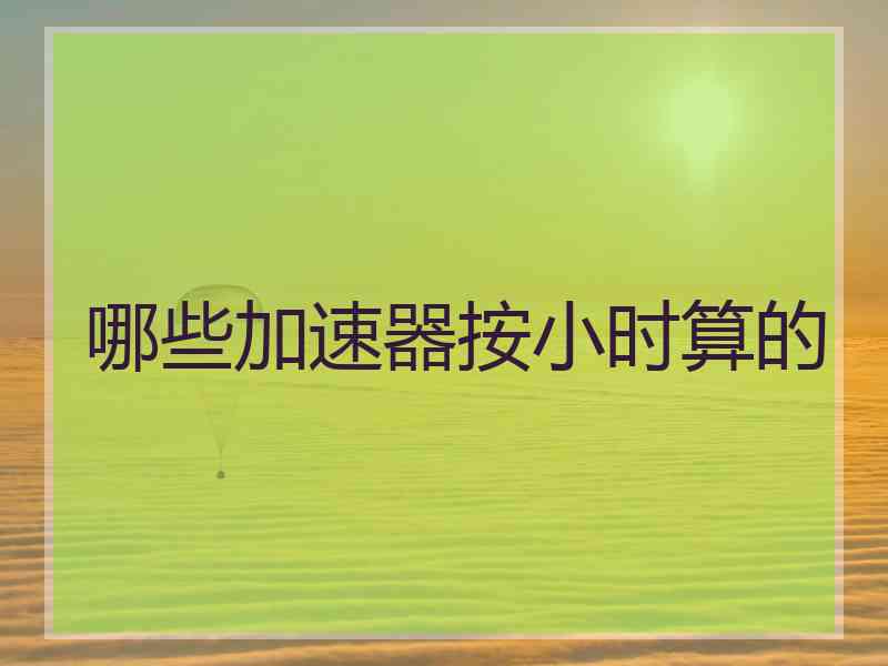 哪些加速器按小时算的