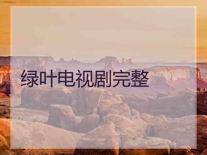 绿叶电视剧完整