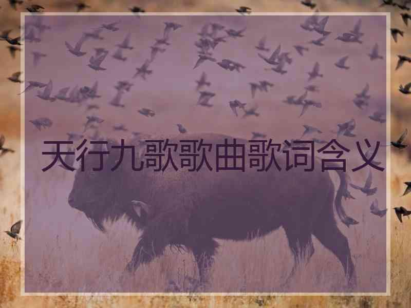 天行九歌歌曲歌词含义