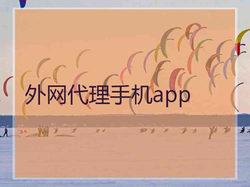 外网代理手机app