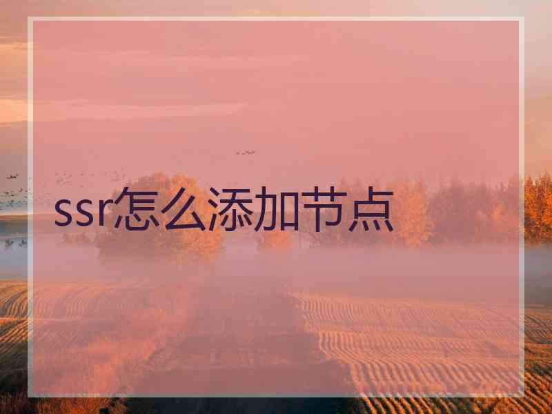 ssr怎么添加节点