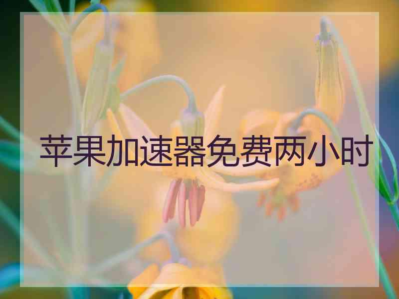 苹果加速器免费两小时