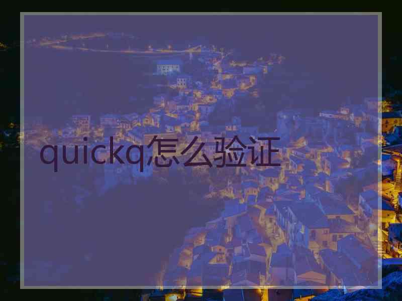 quickq怎么验证