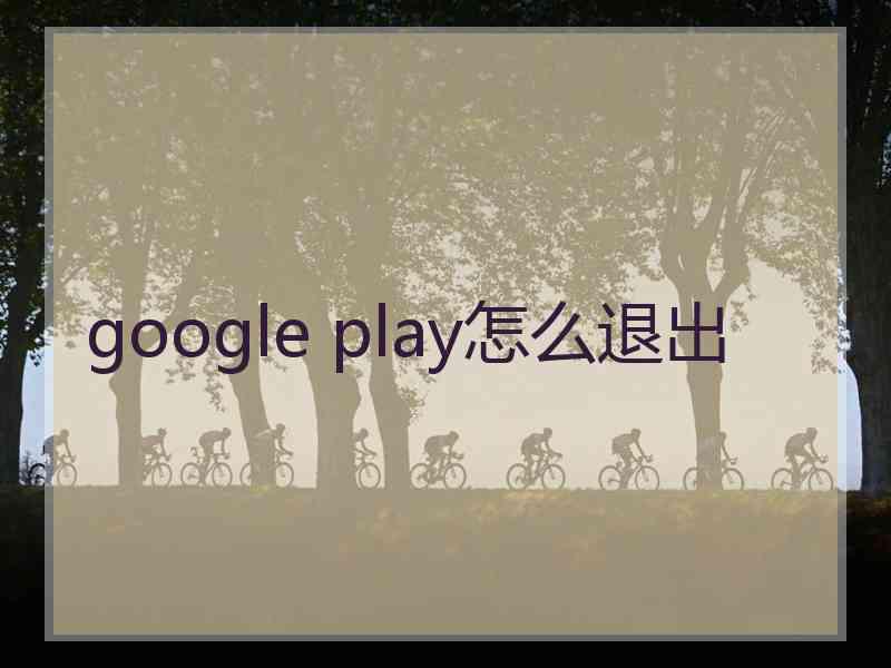 google play怎么退出