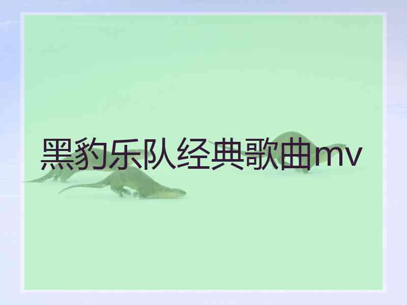 黑豹乐队经典歌曲mv