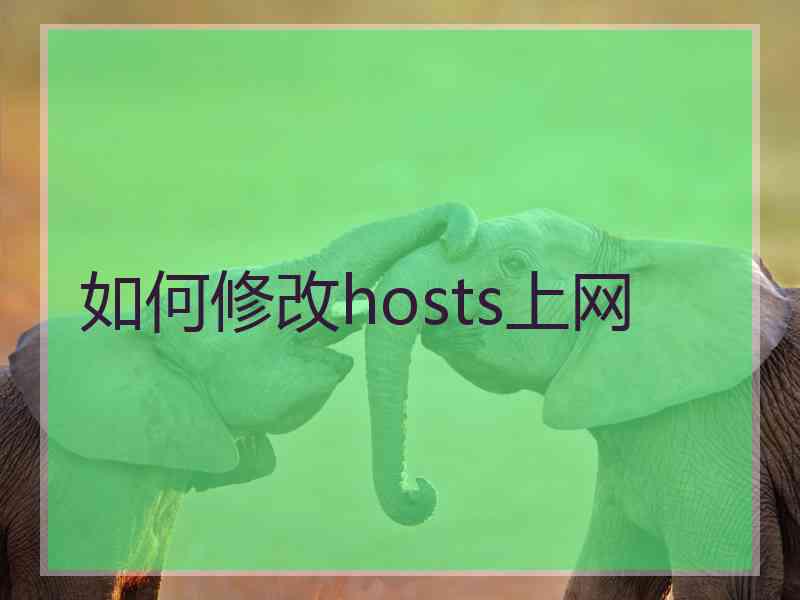 如何修改hosts上网