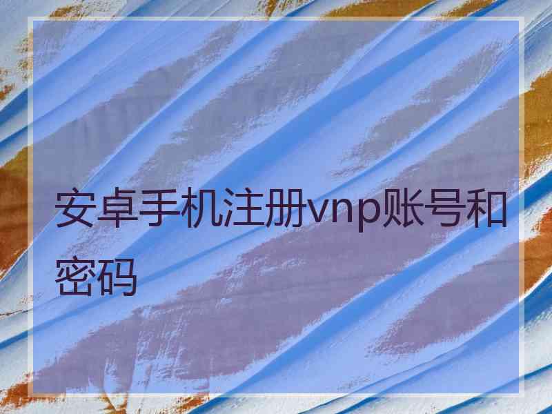 安卓手机注册vnp账号和密码