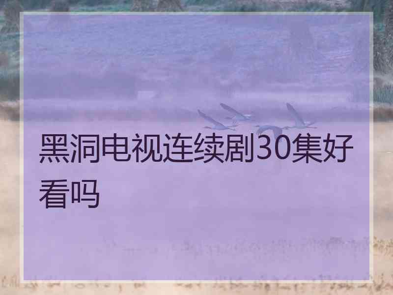 黑洞电视连续剧30集好看吗