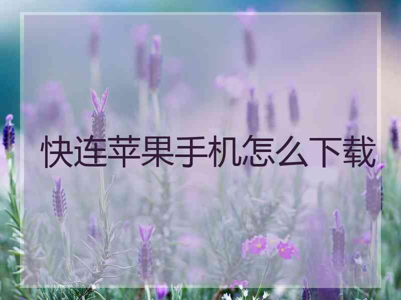 快连苹果手机怎么下载