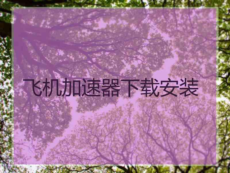 飞机加速器下载安装