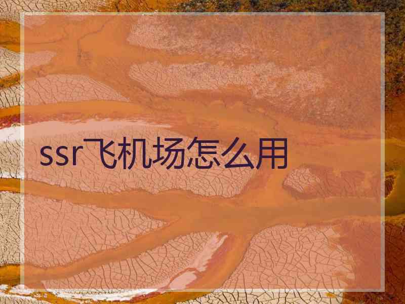 ssr飞机场怎么用